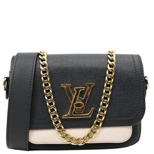 Louis Vuitton  Lockme Tender Calfskin Leather Chain Shoulder Bag Black